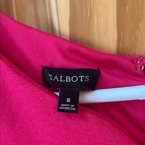 Talbots Pink Sheath Dress V-neck Sleeveless - Picture 3 of 6